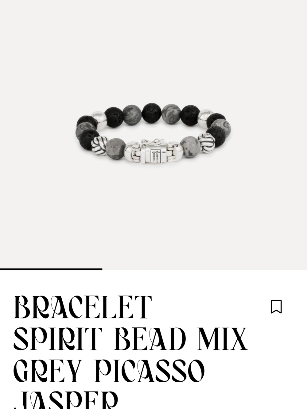 Spirit Bead Mix Grey Picasso Jasper Bracelet - Grey & Black